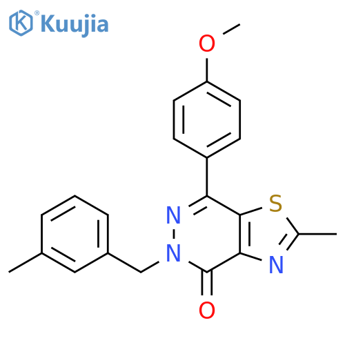7-(4-methoxyphenyl)-2-methyl-5-(3-methylphenyl)methyl-4H,5H-1,3thiazolo4,5-dpyridazin-4-one structure