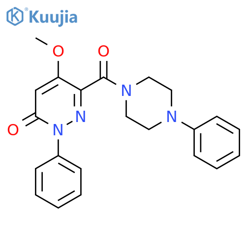 5-methoxy-2-phenyl-6-(4-phenylpiperazine-1-carbonyl)-2,3-dihydropyridazin-3-one structure