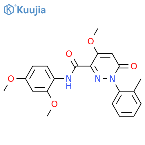 N-(2,4-dimethoxyphenyl)-4-methoxy-1-(2-methylphenyl)-6-oxo-1,6-dihydropyridazine-3-carboxamide structure