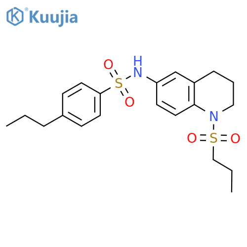N-1-(propane-1-sulfonyl)-1,2,3,4-tetrahydroquinolin-6-yl-4-propylbenzene-1-sulfonamide structure