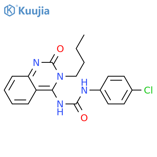 3-(4E)-3-butyl-2-oxo-1,2,3,4-tetrahydroquinazolin-4-ylidene-1-(4-chlorophenyl)urea structure