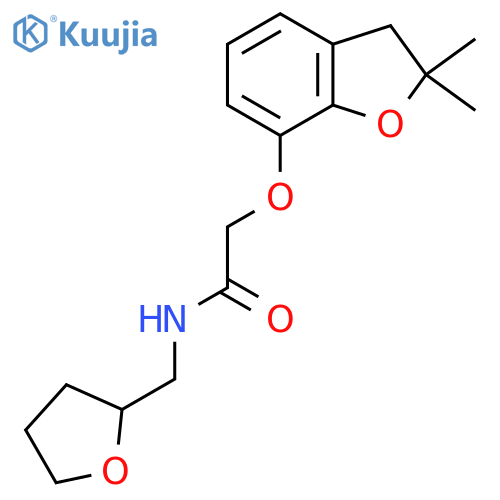 2-(2,2-dimethyl-2,3-dihydro-1-benzofuran-7-yl)oxy-N-(oxolan-2-yl)methylacetamide structure