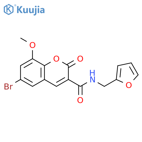 6-bromo-N-(furan-2-yl)methyl-8-methoxy-2-oxo-2H-chromene-3-carboxamide structure