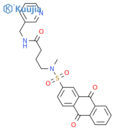 4-(N-methyl9,10-dioxo-9,10-dihydroanthracene-2-sulfonamido)-N-(pyridin-3-yl)methylbutanamide structure