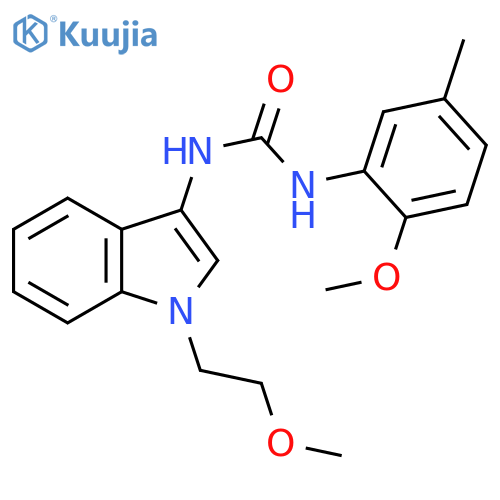 1-(2-methoxy-5-methylphenyl)-3-1-(2-methoxyethyl)-1H-indol-3-ylurea structure