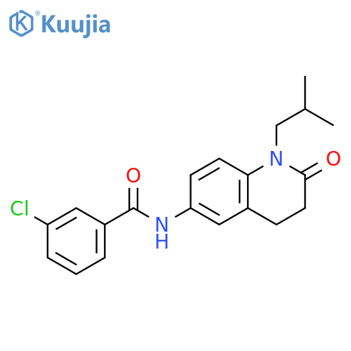 3-chloro-N-1-(2-methylpropyl)-2-oxo-1,2,3,4-tetrahydroquinolin-6-ylbenzamide structure