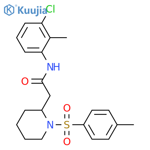 N-(3-chloro-2-methylphenyl)-2-1-(4-methylbenzenesulfonyl)piperidin-2-ylacetamide structure