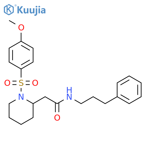 2-1-(4-methoxybenzenesulfonyl)piperidin-2-yl-N-(3-phenylpropyl)acetamide structure