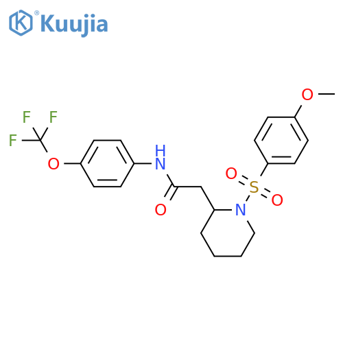 2-1-(4-methoxybenzenesulfonyl)piperidin-2-yl-N-4-(trifluoromethoxy)phenylacetamide structure
