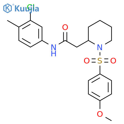 N-(3-chloro-4-methylphenyl)-2-1-(4-methoxybenzenesulfonyl)piperidin-2-ylacetamide structure