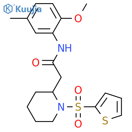 N-(2-methoxy-5-methylphenyl)-2-1-(thiophene-2-sulfonyl)piperidin-2-ylacetamide structure