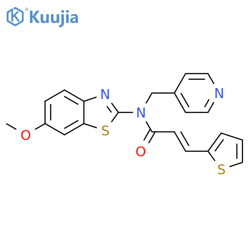 (2E)-N-(6-methoxy-1,3-benzothiazol-2-yl)-N-(pyridin-4-yl)methyl-3-(thiophen-2-yl)prop-2-enamide structure