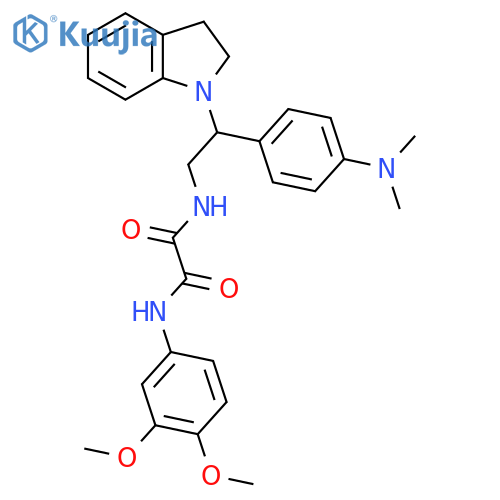 N'-2-(2,3-dihydro-1H-indol-1-yl)-2-4-(dimethylamino)phenylethyl-N-(3,4-dimethoxyphenyl)ethanediamide structure
