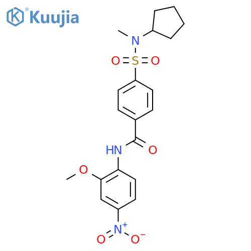 4-cyclopentyl(methyl)sulfamoyl-N-(2-methoxy-4-nitrophenyl)benzamide structure
