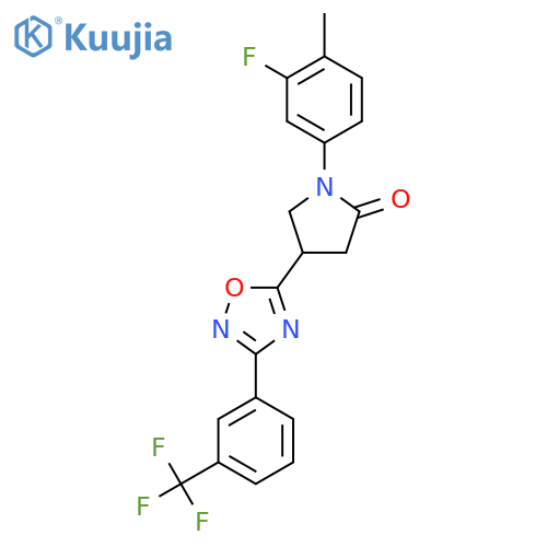 1-(3-fluoro-4-methylphenyl)-4-{3-3-(trifluoromethyl)phenyl-1,2,4-oxadiazol-5-yl}pyrrolidin-2-one structure