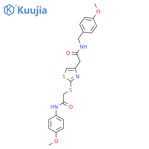 2-2-({(4-methoxyphenyl)carbamoylmethyl}sulfanyl)-1,3-thiazol-4-yl-N-(4-methoxyphenyl)methylacetamide structure