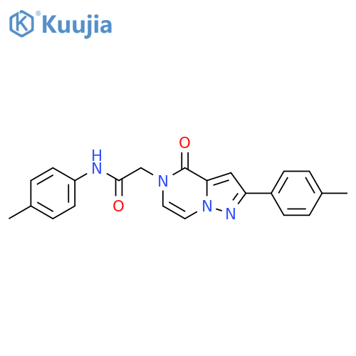 N-(4-methylphenyl)-2-2-(4-methylphenyl)-4-oxo-4H,5H-pyrazolo1,5-apyrazin-5-ylacetamide structure