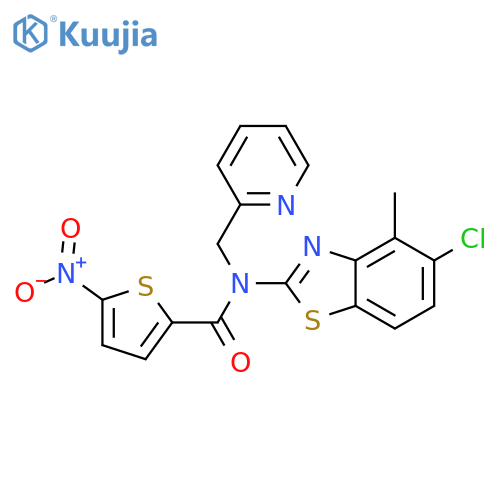 N-(5-chloro-4-methyl-1,3-benzothiazol-2-yl)-5-nitro-N-(pyridin-2-yl)methylthiophene-2-carboxamide structure