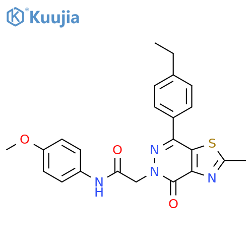 2-7-(4-ethylphenyl)-2-methyl-4-oxo-4H,5H-1,3thiazolo4,5-dpyridazin-5-yl-N-(4-methoxyphenyl)acetamide structure