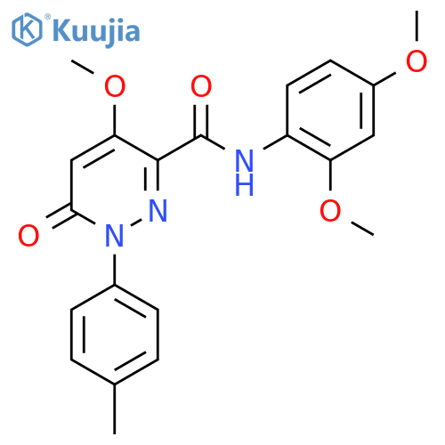 N-(2,4-dimethoxyphenyl)-4-methoxy-1-(4-methylphenyl)-6-oxo-1,6-dihydropyridazine-3-carboxamide structure