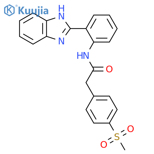 N-2-(1H-1,3-benzodiazol-2-yl)phenyl-2-(4-methanesulfonylphenyl)acetamide structure