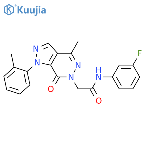 N-(3-fluorophenyl)-2-4-methyl-1-(2-methylphenyl)-7-oxo-1H,6H,7H-pyrazolo3,4-dpyridazin-6-ylacetamide structure