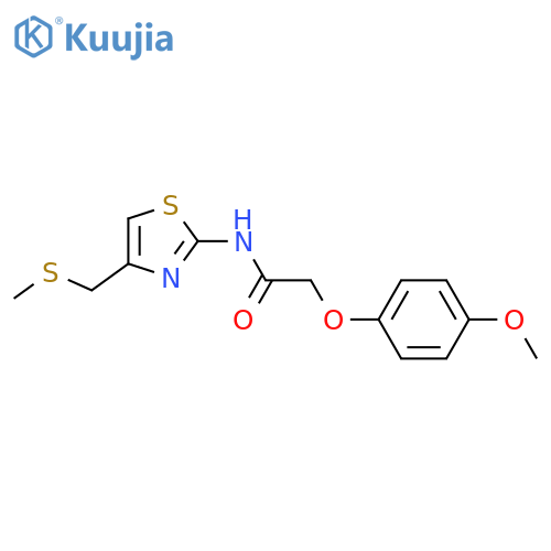 2-(4-methoxyphenoxy)-N-{4-(methylsulfanyl)methyl-1,3-thiazol-2-yl}acetamide structure