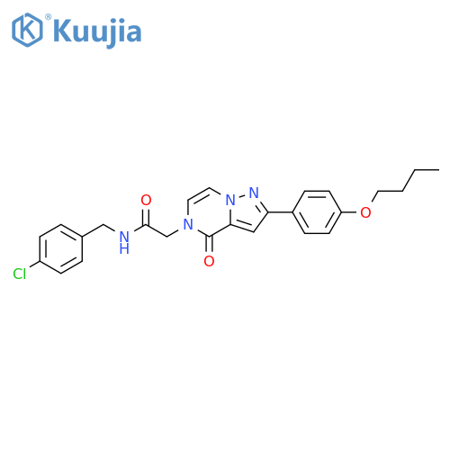 2-2-(4-butoxyphenyl)-4-oxo-4H,5H-pyrazolo1,5-apyrazin-5-yl-N-(4-chlorophenyl)methylacetamide structure