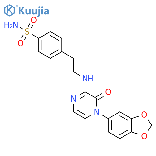 4-(2-((4-(Benzo[d][1,3]dioxol-5-yl)-3-oxo-3,4-dihydropyrazin-2-yl)amino)ethyl)benzenesulfonamide structure