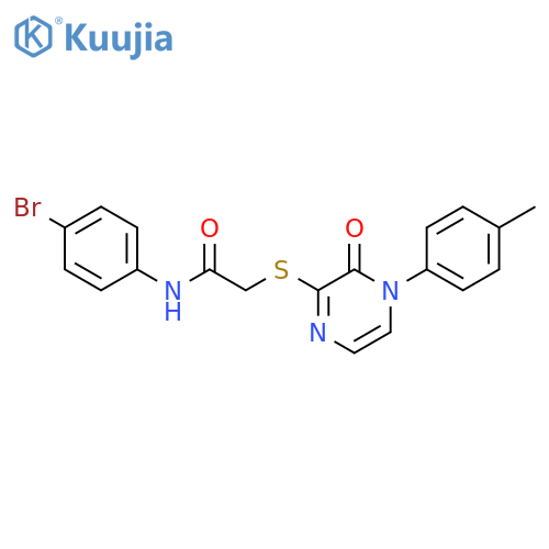 N-(4-bromophenyl)-2-{4-(4-methylphenyl)-3-oxo-3,4-dihydropyrazin-2-ylsulfanyl}acetamide structure