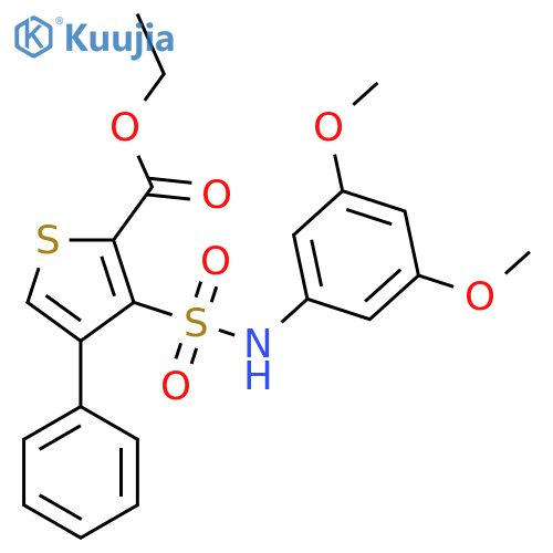 ethyl 3-(3,5-dimethoxyphenyl)sulfamoyl-4-phenylthiophene-2-carboxylate structure