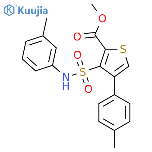 methyl 4-(4-methylphenyl)-3-(3-methylphenyl)sulfamoylthiophene-2-carboxylate structure