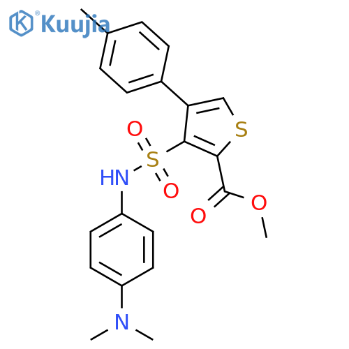 methyl 3-{4-(dimethylamino)phenylsulfamoyl}-4-(4-methylphenyl)thiophene-2-carboxylate structure