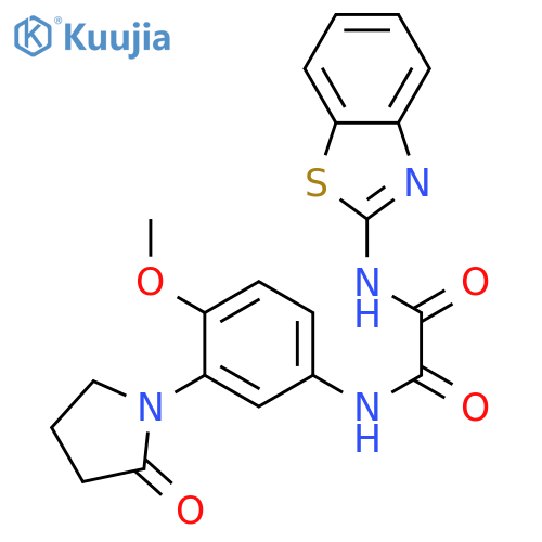 N-(1,3-benzothiazol-2-yl)-N'-4-methoxy-3-(2-oxopyrrolidin-1-yl)phenylethanediamide structure