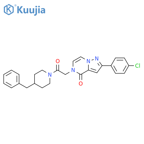 5-[2-(4-benzylpiperidin-1-yl)-2-oxoethyl]-2-(4-chlorophenyl)pyrazolo[1,5-a]pyrazin-4-one structure