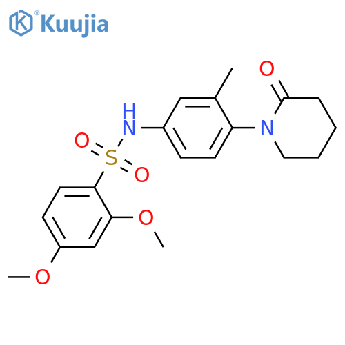2,4-dimethoxy-N-3-methyl-4-(2-oxopiperidin-1-yl)phenylbenzene-1-sulfonamide structure