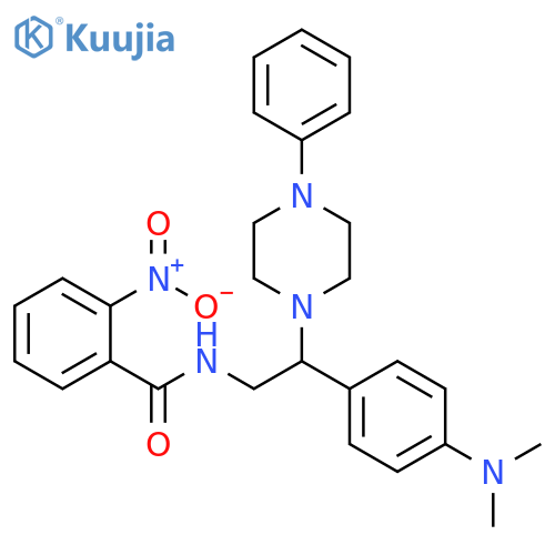N-{2-4-(dimethylamino)phenyl-2-(4-phenylpiperazin-1-yl)ethyl}-2-nitrobenzamide structure