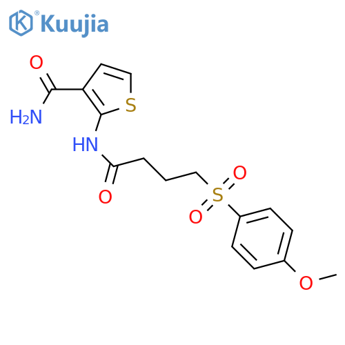2-[4-(4-methoxyphenyl)sulfonylbutanoylamino]thiophene-3-carboxamide structure