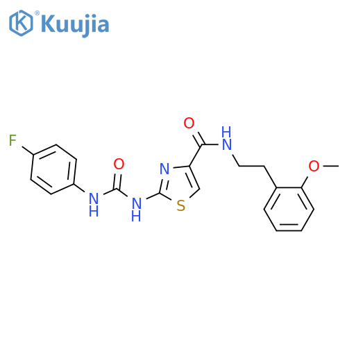 2-{(4-fluorophenyl)carbamoylamino}-N-2-(2-methoxyphenyl)ethyl-1,3-thiazole-4-carboxamide structure