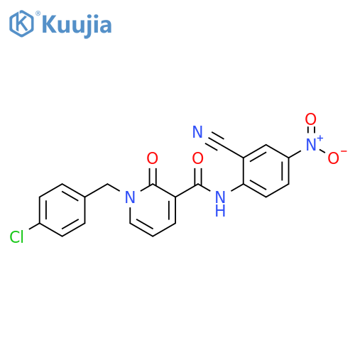 1-(4-chlorophenyl)methyl-N-(2-cyano-4-nitrophenyl)-2-oxo-1,2-dihydropyridine-3-carboxamide structure