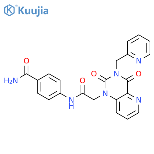 4-(2-{2,4-dioxo-3-(pyridin-2-yl)methyl-1H,2H,3H,4H-pyrido3,2-dpyrimidin-1-yl}acetamido)benzamide structure