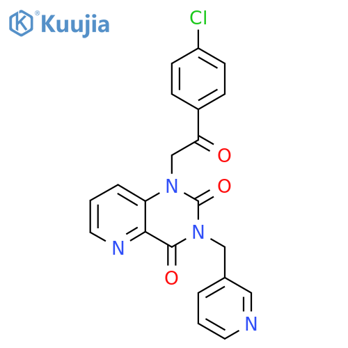 1-2-(4-chlorophenyl)-2-oxoethyl-3-(pyridin-3-yl)methyl-1H,2H,3H,4H-pyrido3,2-dpyrimidine-2,4-dione structure