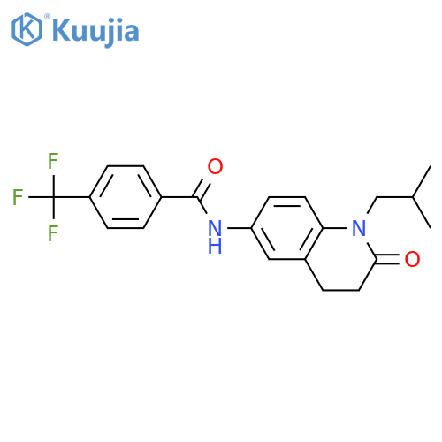 N-1-(2-methylpropyl)-2-oxo-1,2,3,4-tetrahydroquinolin-6-yl-4-(trifluoromethyl)benzamide structure