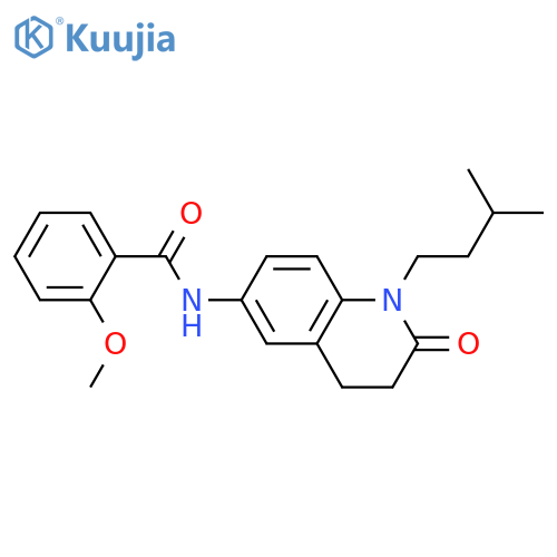 2-methoxy-N-1-(3-methylbutyl)-2-oxo-1,2,3,4-tetrahydroquinolin-6-ylbenzamide structure