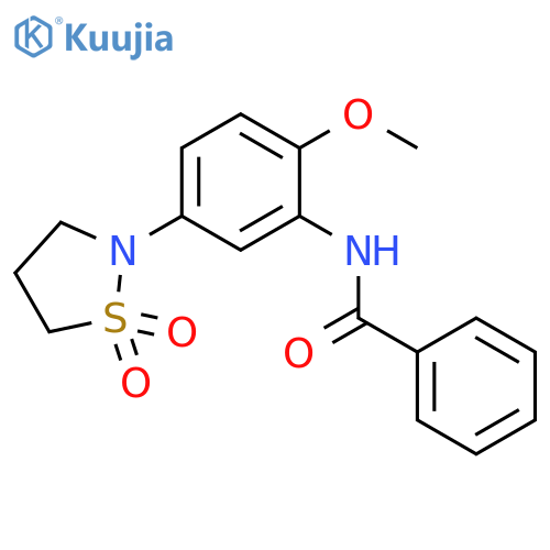 N-5-(1,1-dioxo-1lambda6,2-thiazolidin-2-yl)-2-methoxyphenylbenzamide structure