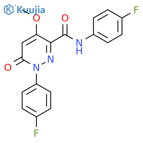 N,1-bis(4-fluorophenyl)-4-methoxy-6-oxo-1,6-dihydropyridazine-3-carboxamide structure
