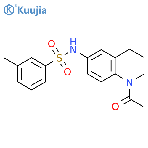 N-(1-acetyl-1,2,3,4-tetrahydroquinolin-6-yl)-3-methylbenzene-1-sulfonamide structure