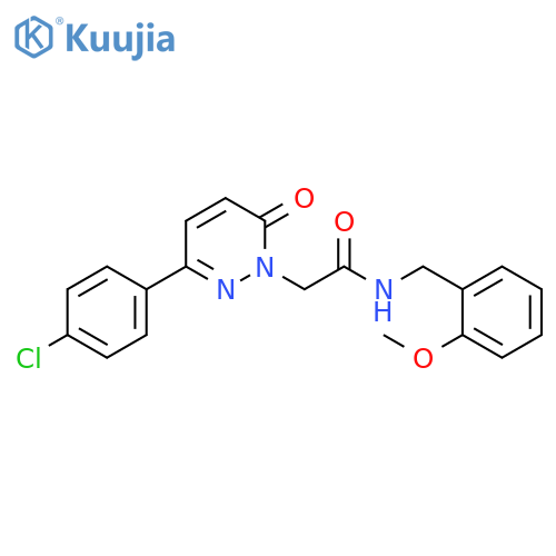 2-3-(4-chlorophenyl)-6-oxo-1,6-dihydropyridazin-1-yl-N-(2-methoxyphenyl)methylacetamide structure