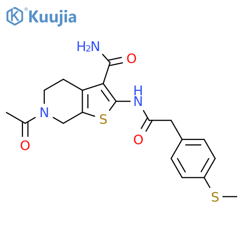 6-acetyl-2-{2-4-(methylsulfanyl)phenylacetamido}-4H,5H,6H,7H-thieno2,3-cpyridine-3-carboxamide structure