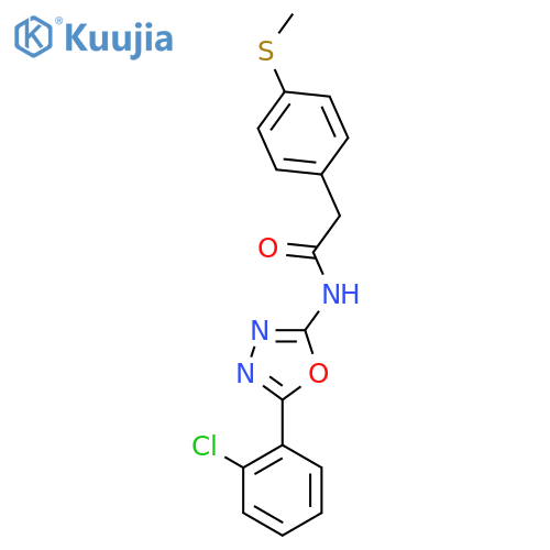 N-5-(2-chlorophenyl)-1,3,4-oxadiazol-2-yl-2-4-(methylsulfanyl)phenylacetamide structure